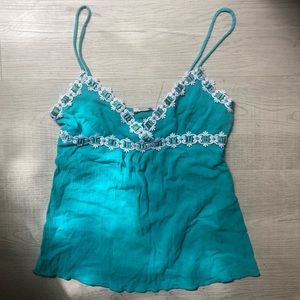 Flower turquoise tank top